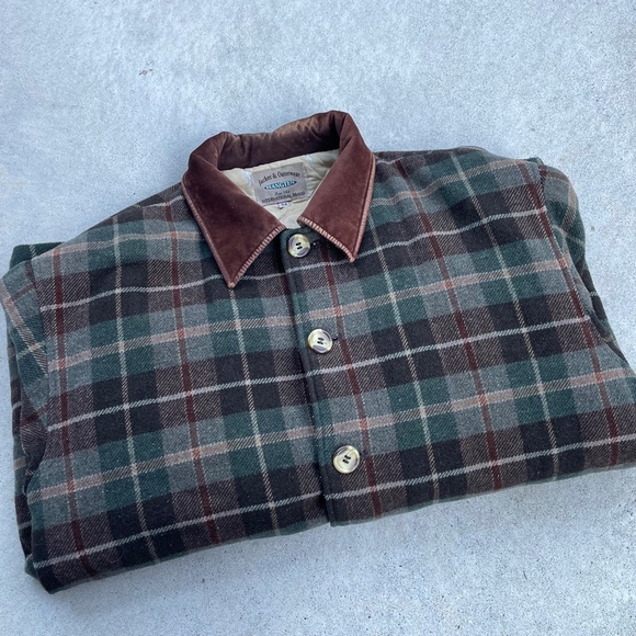 Plaid Men's Jacket with Brown Collar - Picture 7 of 7